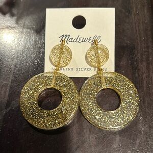 New Madewell yellow pierced earrings